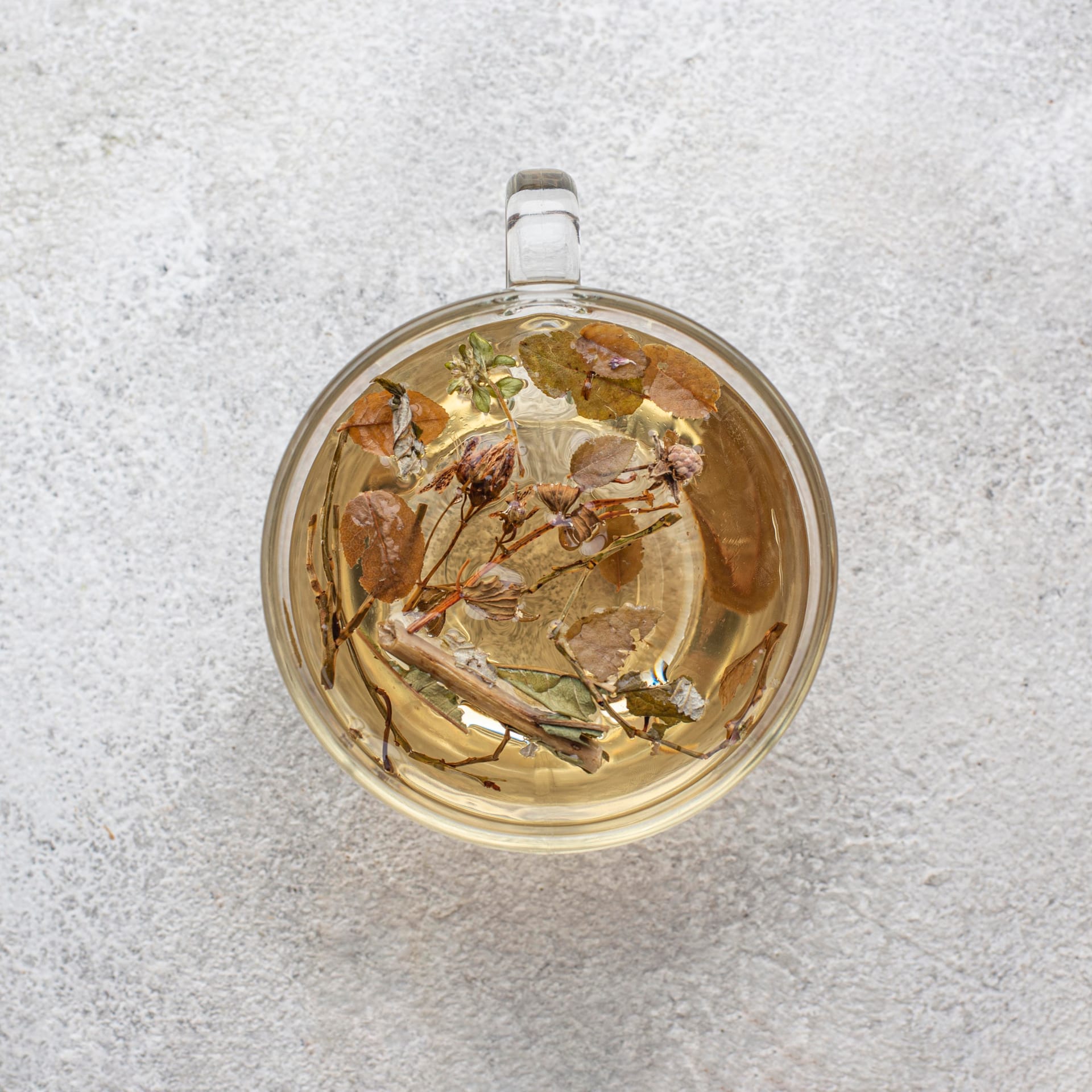 Delicate white tea leaves